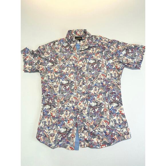 Cremieux Premium Denim men’s button up paisley shirt size medium - Picture 2 of 9